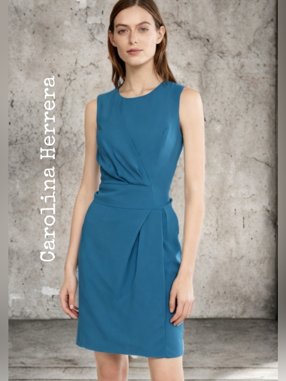 CAROLINA HERRERA
 Elegant Blue Sleeveless Dress XL (14)